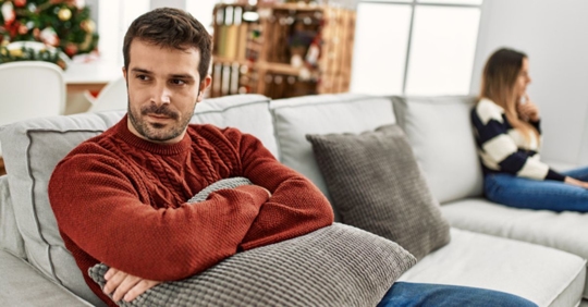 couple fighting at Christmas